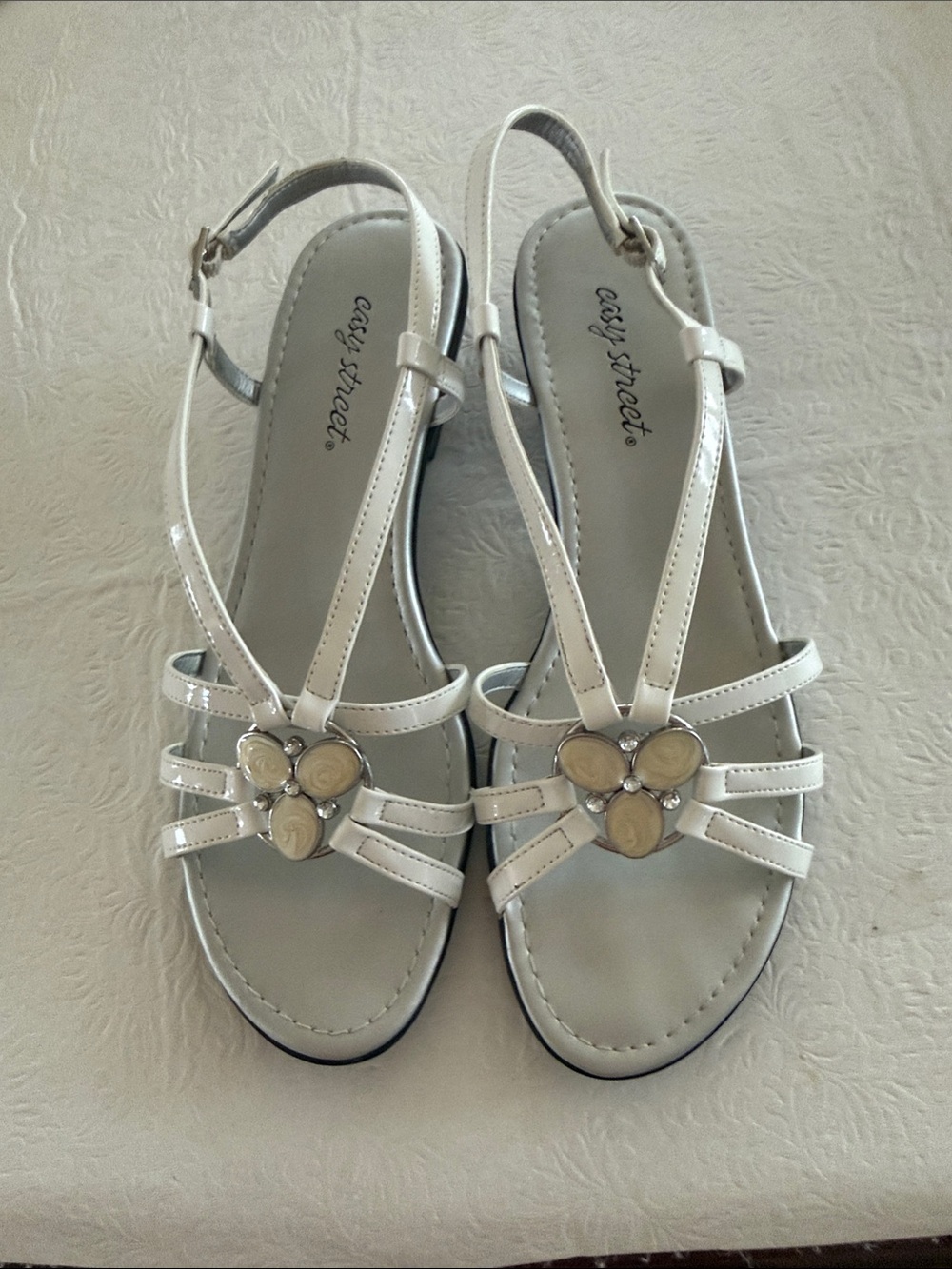 easy street trifecta White Strappy Sandals